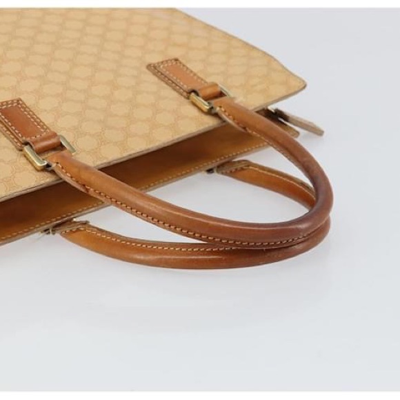CELINE Macadam Canvas Hand Bag PVC Beige Gold Tote with COA! - Picture 7 of 10